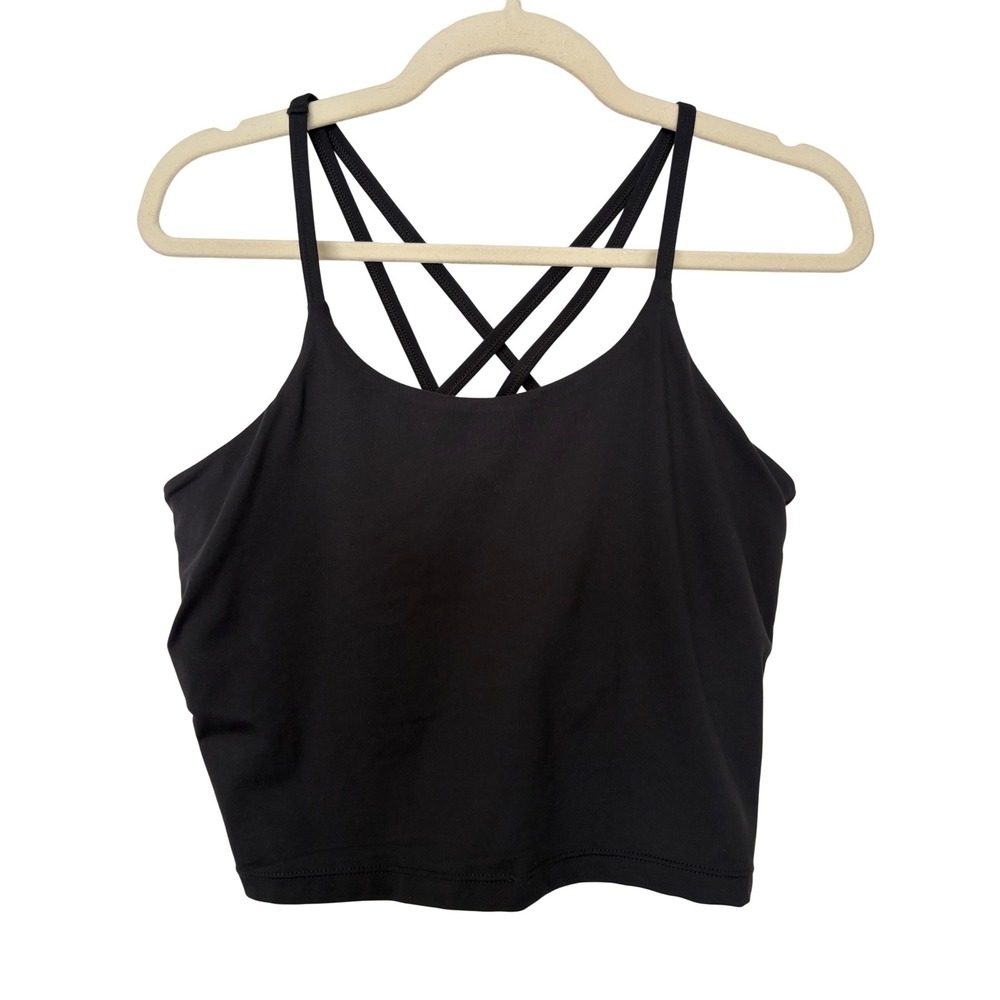 Blogilates Strappy Back Activewear Crop Top Built-in Bra Whimsigoth M Goth